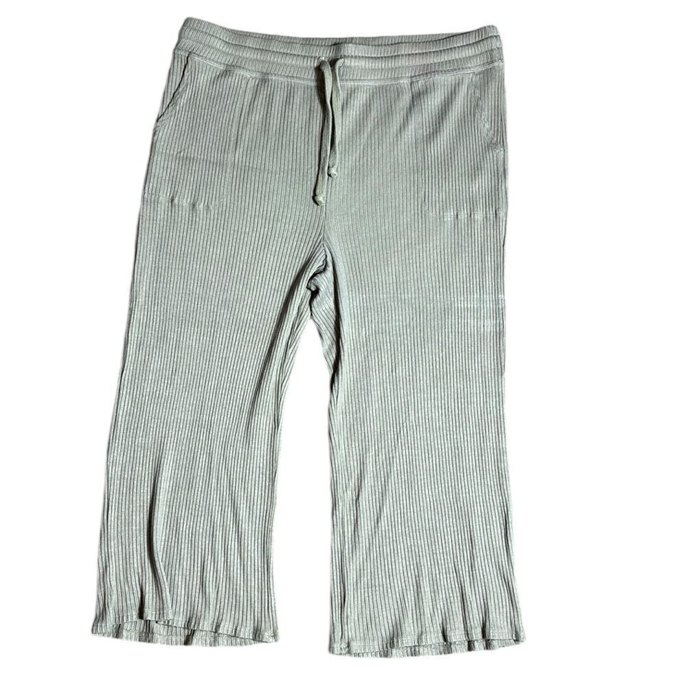Beyond yoga ribbed wide leg ankle drawstring loungewear athleisure pants 2x